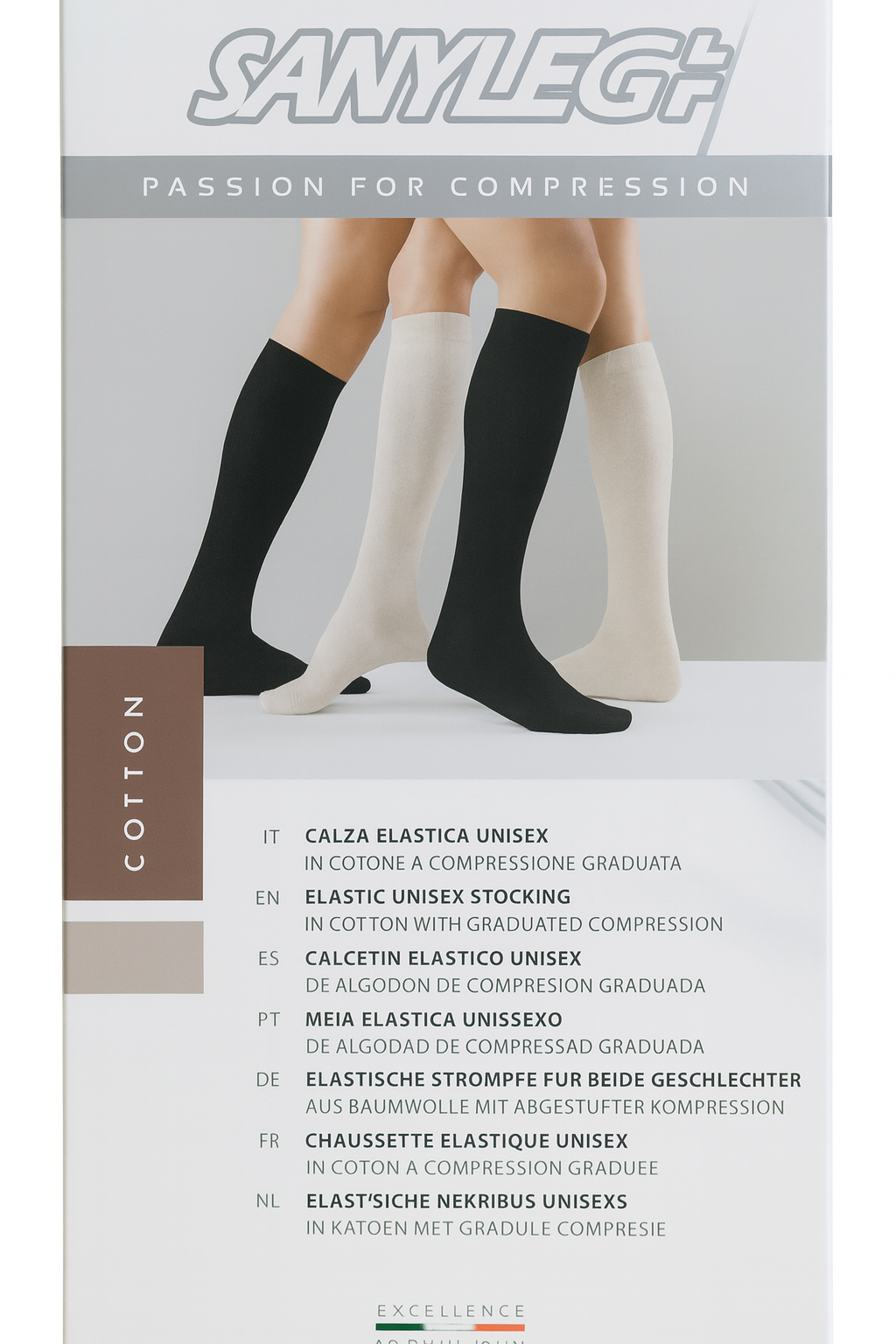 CALCETA DE ALGODON  COMPRESION GRADUADA M32 SANYLEG