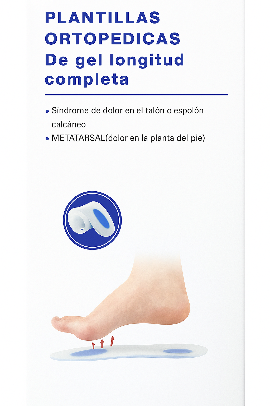 PLANTILLAS ORTOPEDICAS DE GEL LONGITUD COMPLETA