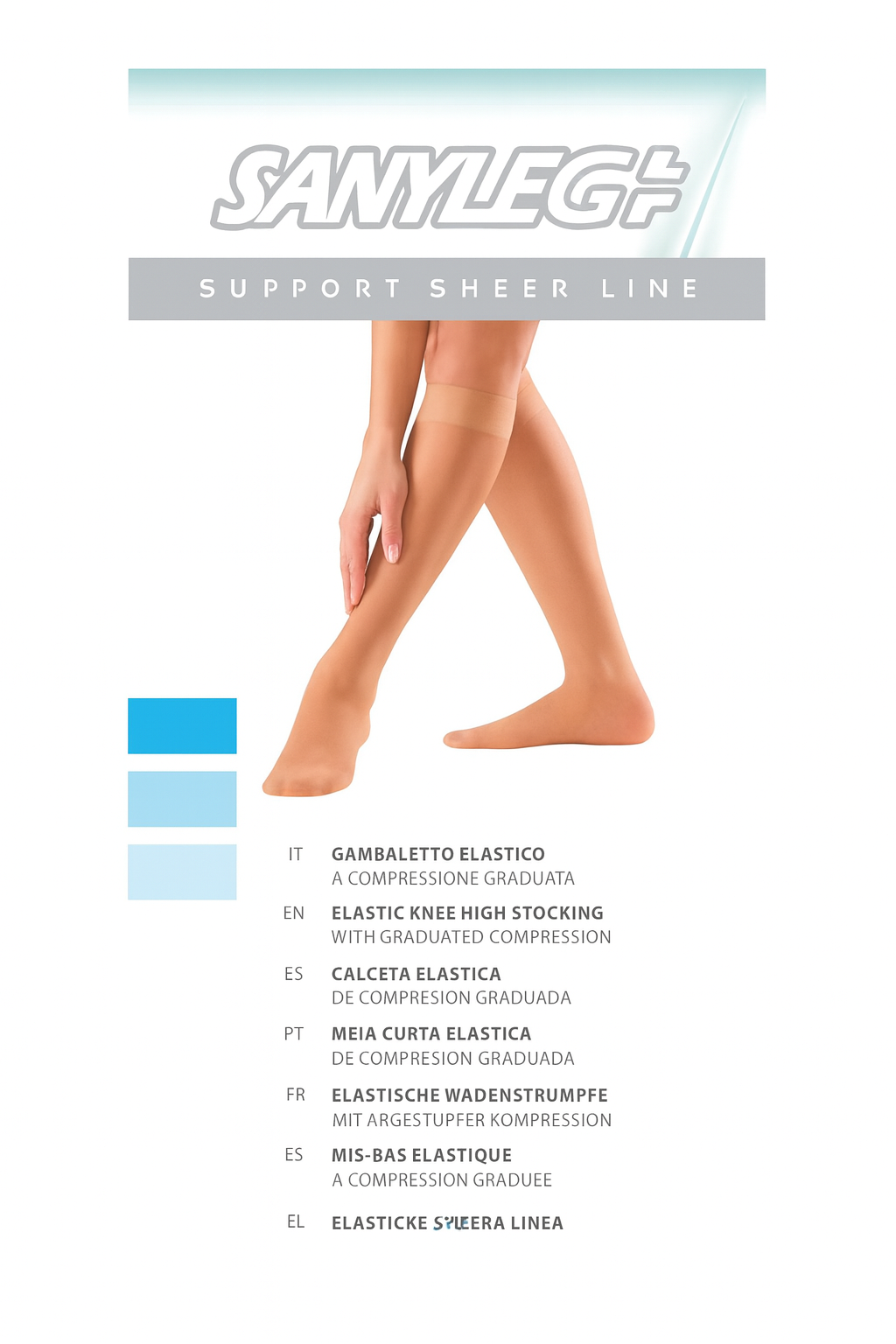 calceta de compresion 70 deniers 10 a14mmhg sanyleg b11